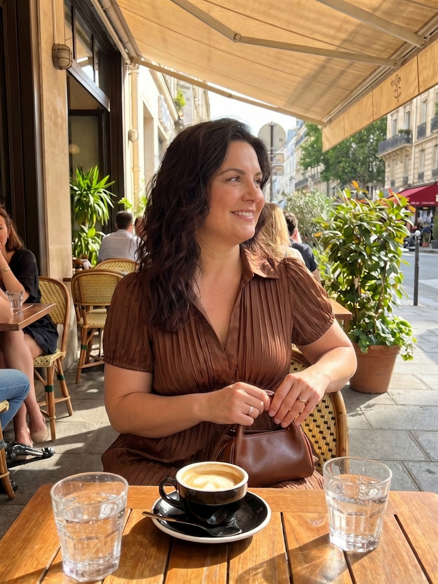 Vita | Plissé Taille Streep Midi Jurk