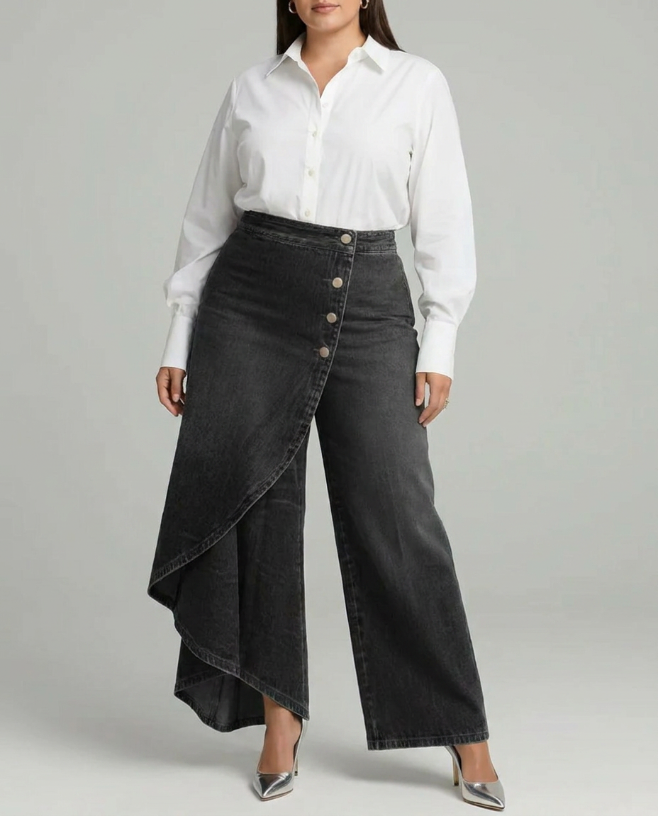 Priya | Denim Wikkelbroek