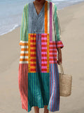 LUCIENNE | MULTIKLEUR PATCHWORK MAXI JURK