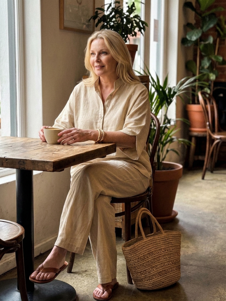 Eleni | Knop Voor Relaxed Tuniek Broek Set
