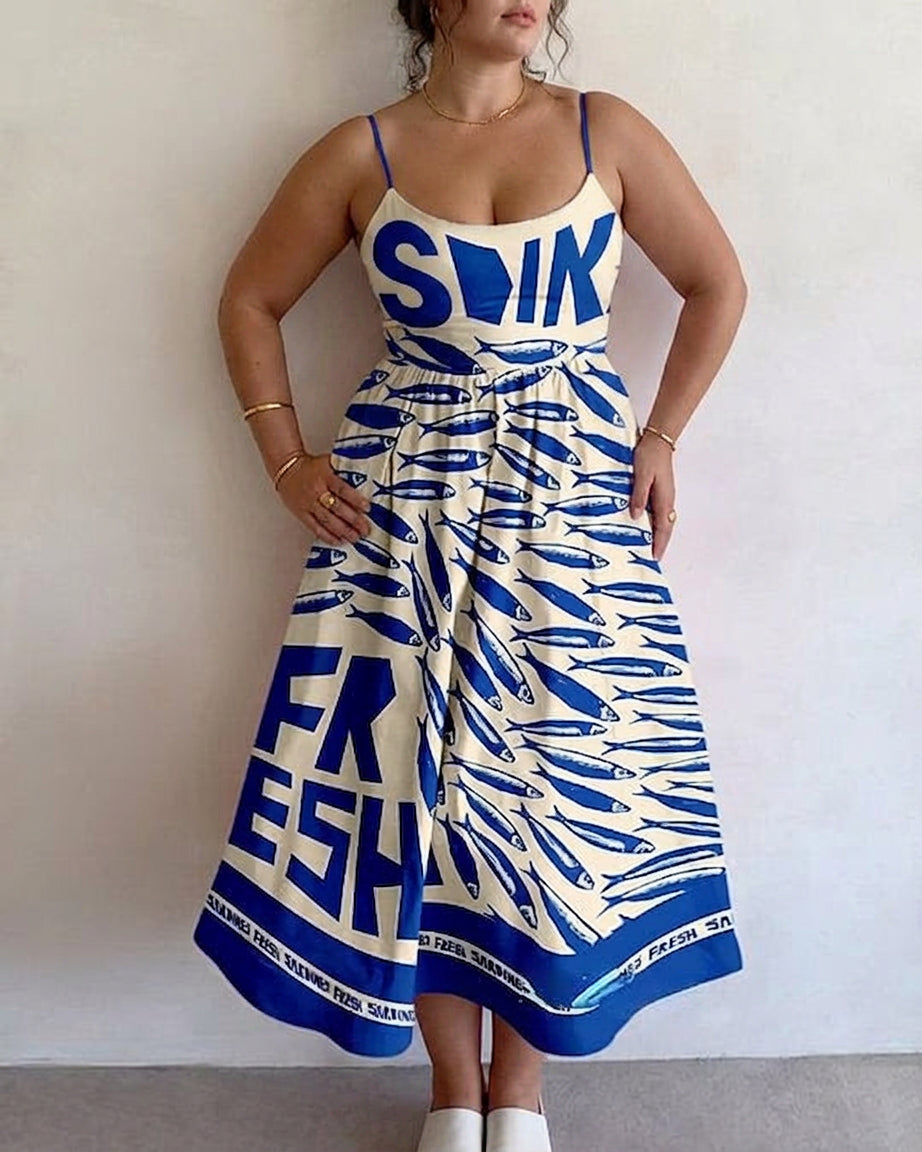 Jolie | Kustmarkt Midi Jurk