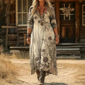 Juna | Vintage-geïnspireerde Lange Mouwen Casual Jurk