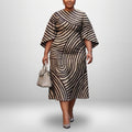 FAUNA | Swirl Line Midi met Gecontourde Taille en Sculpturale Elegantie