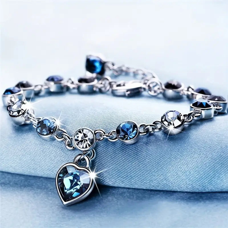 Heledd Hart Gloed Armband | Wit Goud