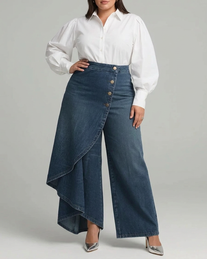 Priya | Denim Wikkelbroek