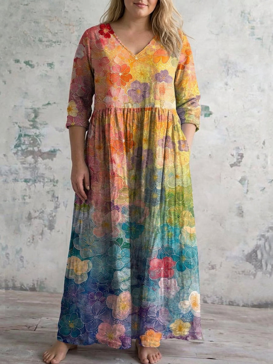 Lucienne | Sunset Bloom Maxi Dress