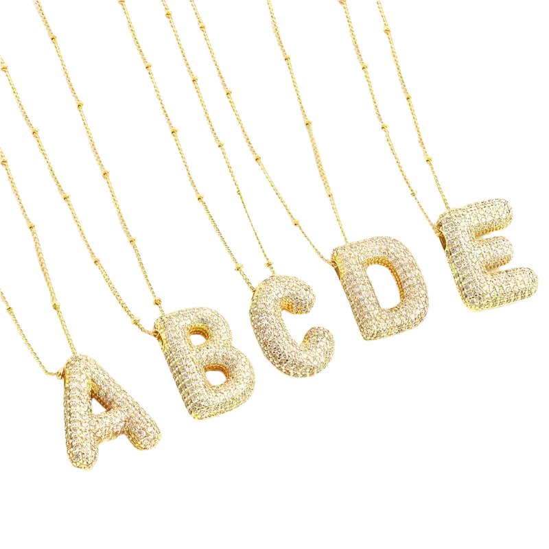 Mali letter initial ketting set | Goud