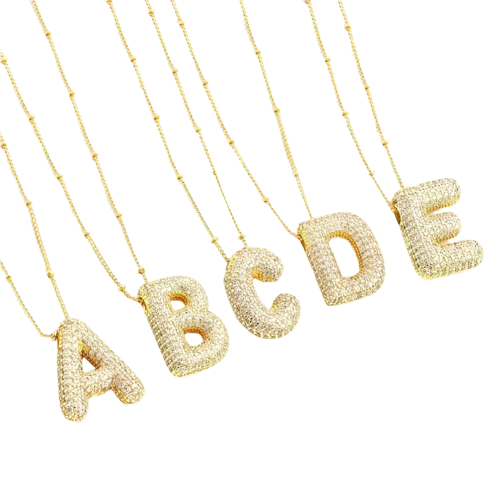 Mali letter initial ketting set | Goud