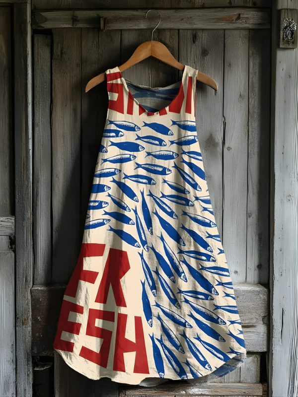 Sunniva - Fresh Catch Art Tank Jurk