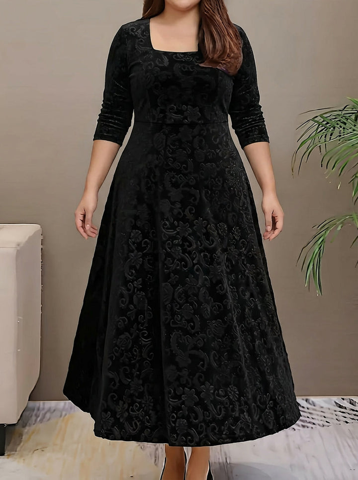 Evadne | Elegante Patroon Maxi Jurk