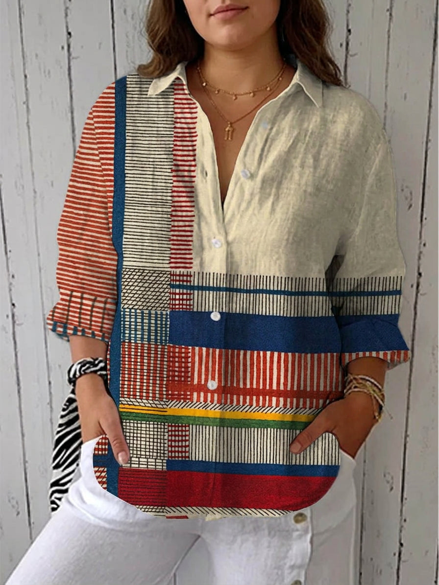Marlowe – Stripe Patchwork Blouse