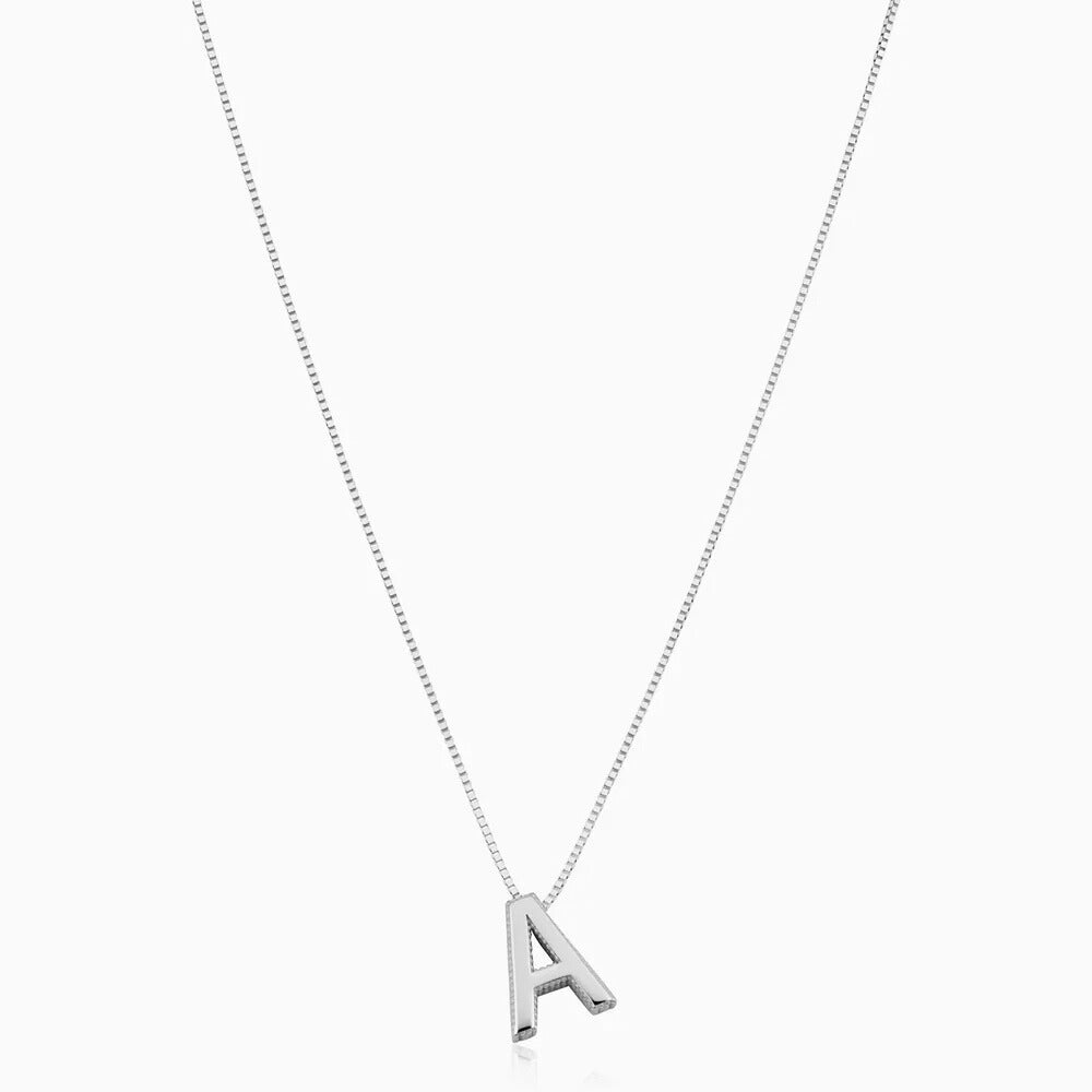 Maia letter initial ketting | Wit Goud