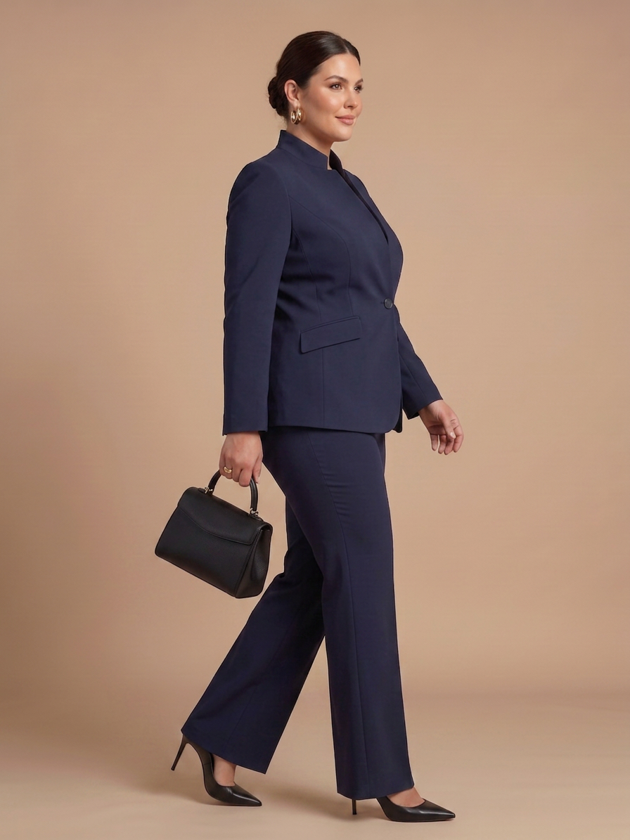 Juniper | Gestructureerd Staande Kraag Tailored Pak