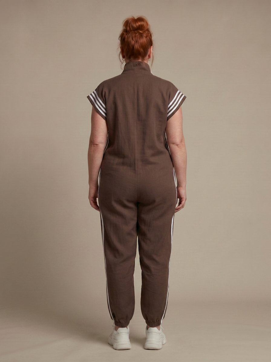 Winslow | Zip Front Stripe Paneel Jumpsuit