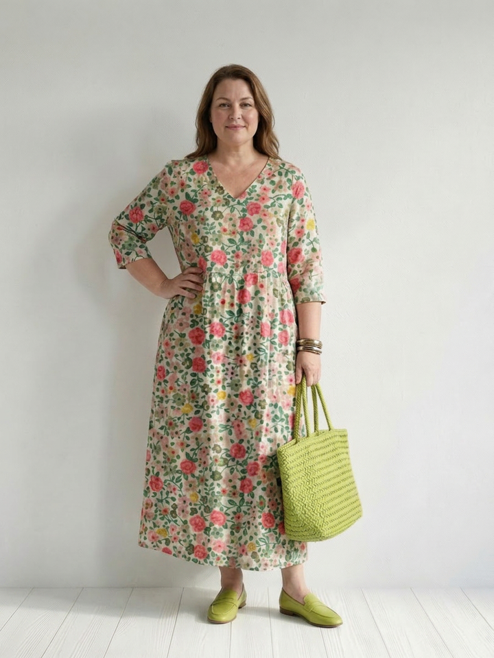 Solveig | Midi-jurk met verspreide bloemen