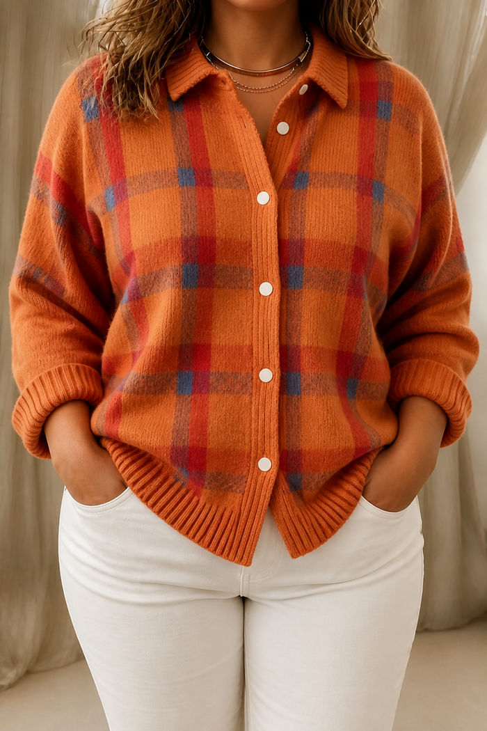 Dames Geruit Vest met Knoopsluiting en Gerichte Pasvorm