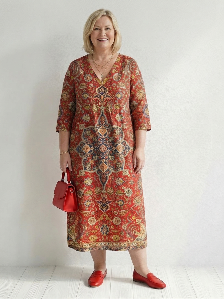 Livia | Ease Patchwork Midi Dress