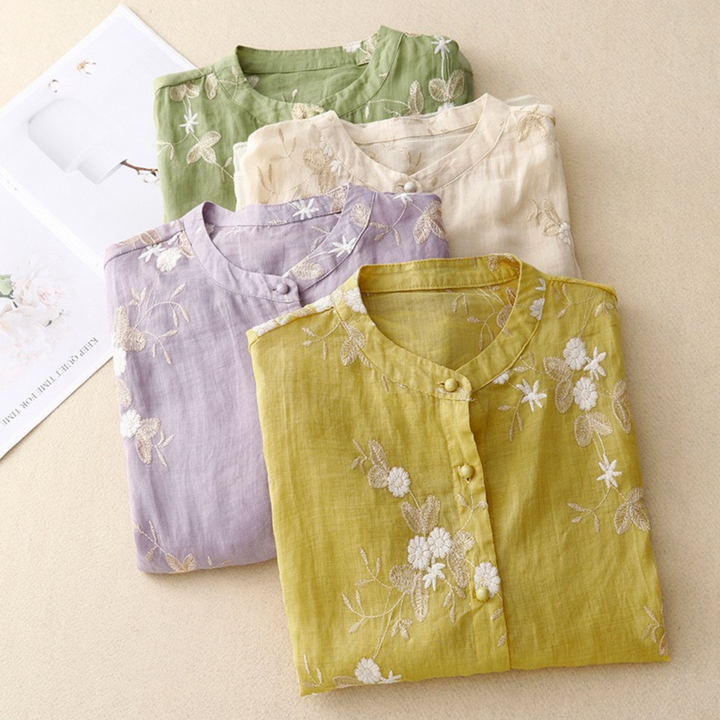 Noa - Pure Katoenen Geborduurd Shirt