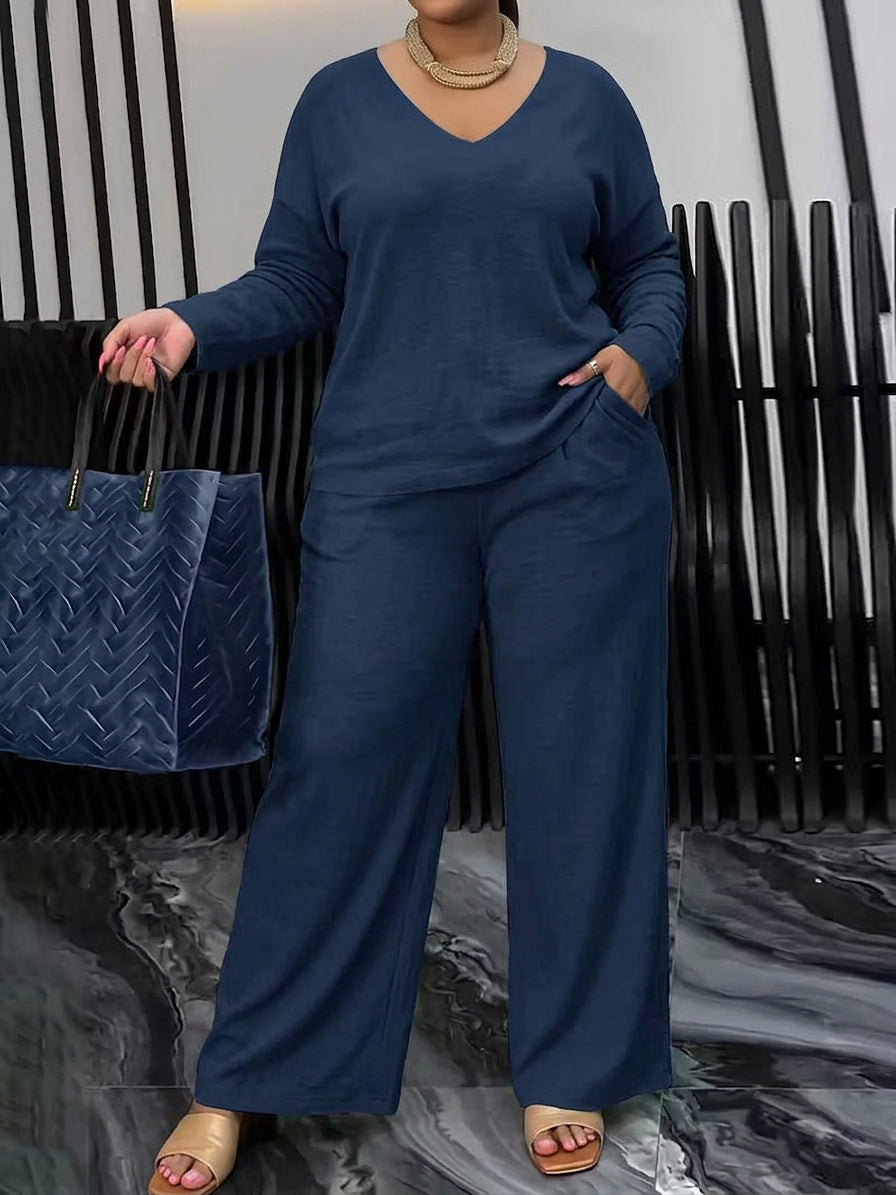 Estelle - Vrouwen Katoenen V-hals Co-Ord Set