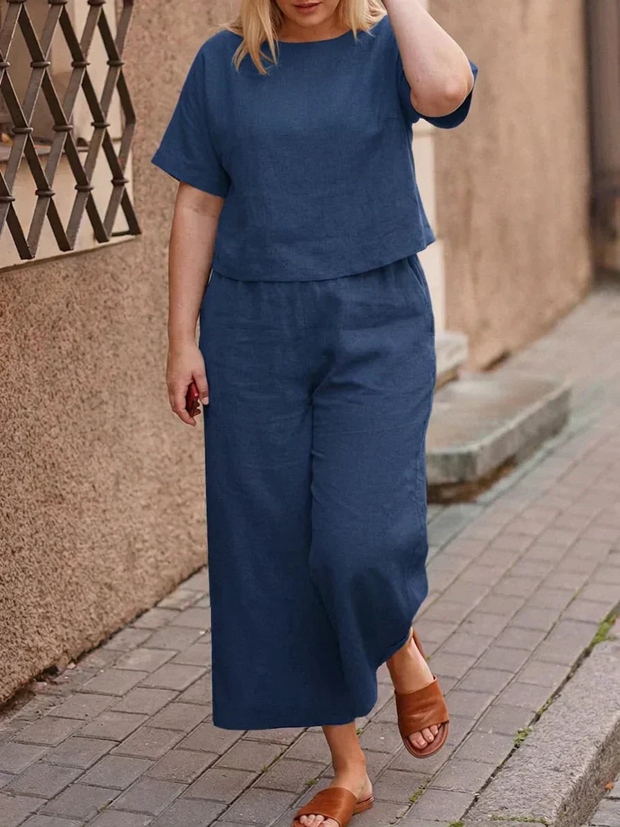 FFION - DAMEN EENVOUDIGE CROP TOP &amp; BROEK CO-ORD SET