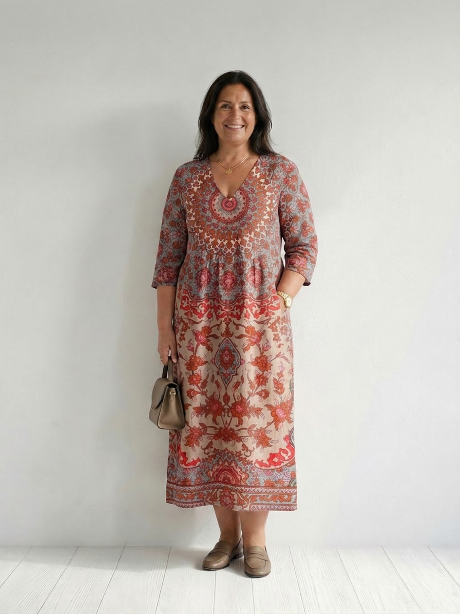Rosa | Gebalanceerde Midi Jurk