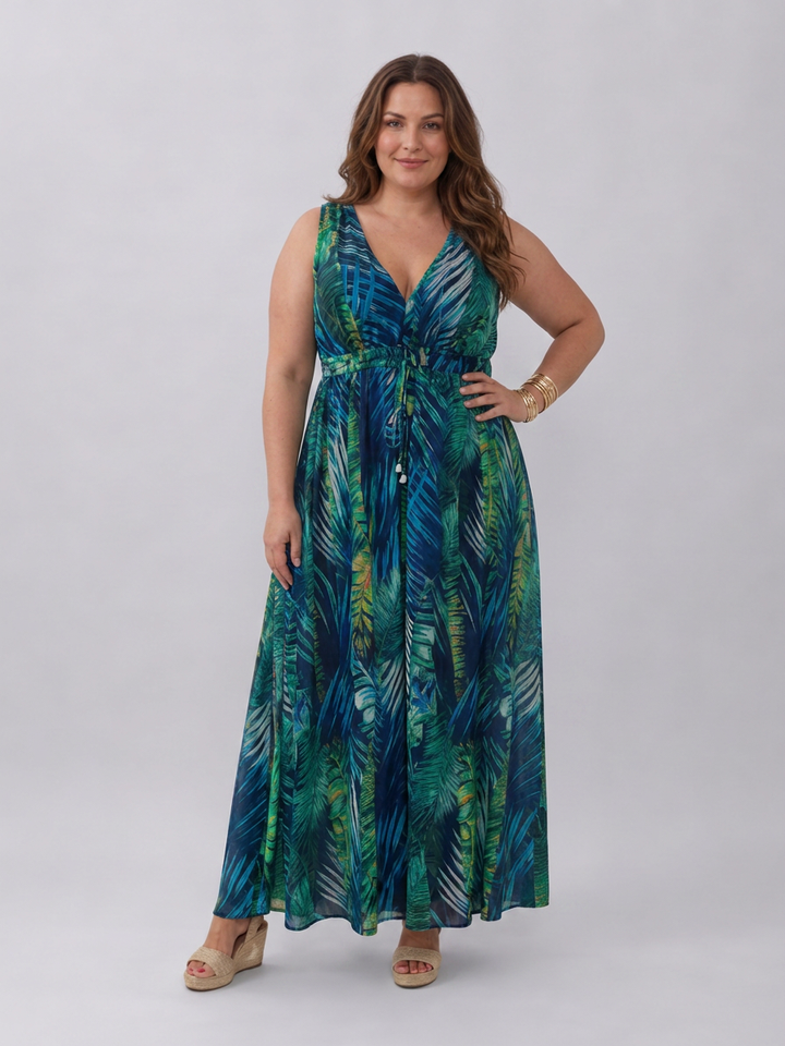 Ilse | Mouwloze Empire Taille Midi Jurk