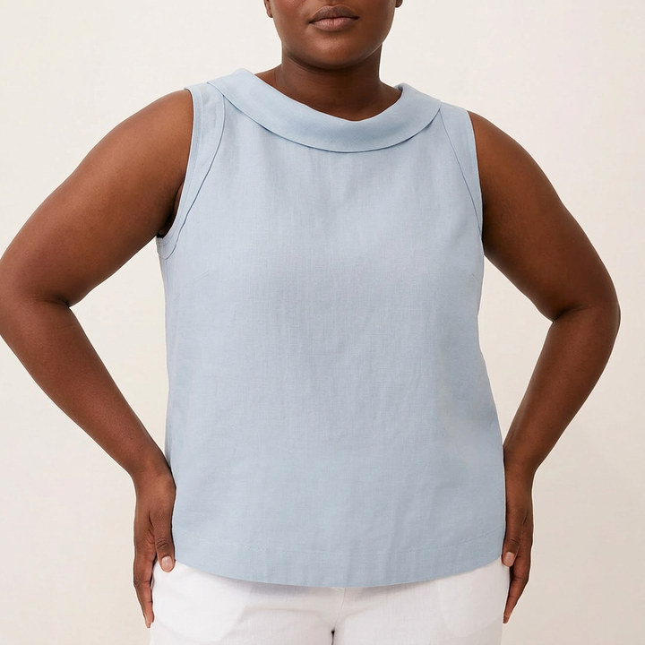 Genevieve | Mouwloze Roll Collar Top