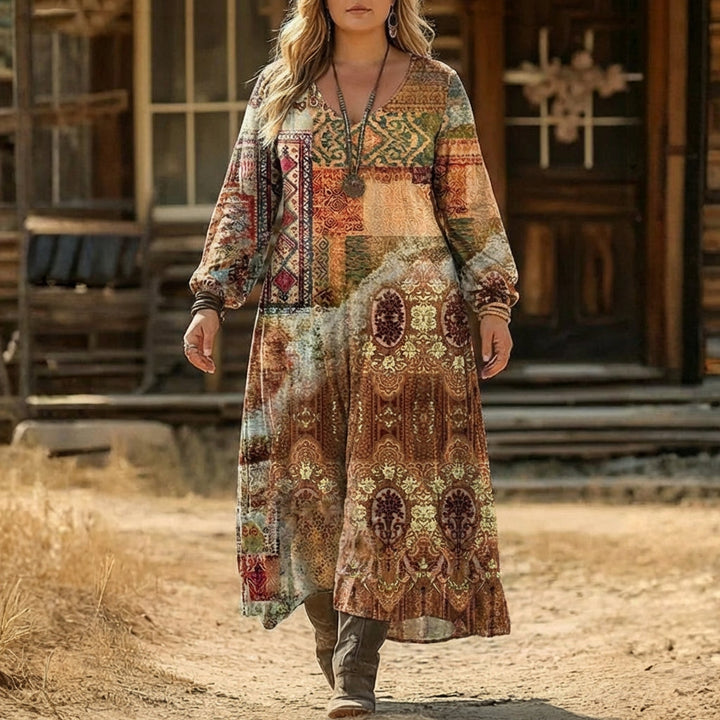 Greer | Vintage-geïnspireerde Lange Mouwen Casual Jurk