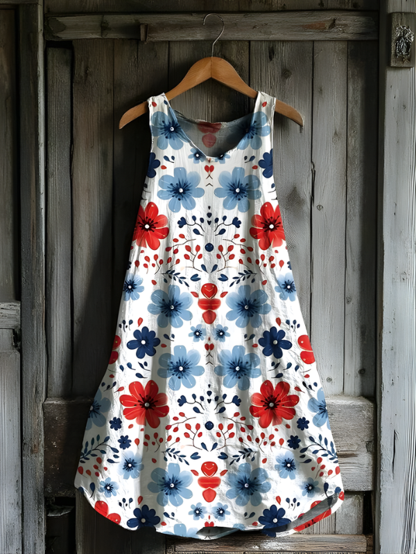 Honora - Zomer Bloem Kunst Tank Jurk