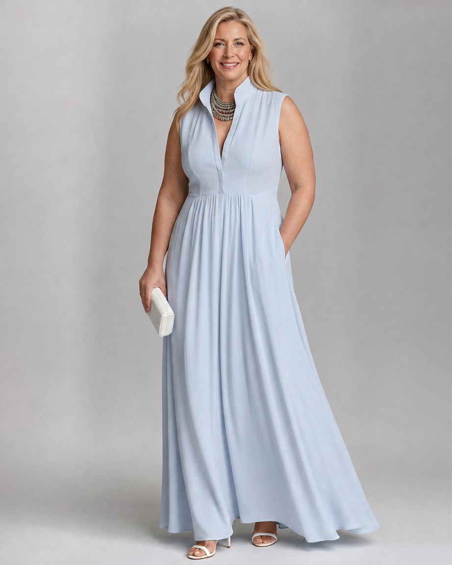 Adeline | Mouwloze Gevoerde Wijde Pijpen Jumpsuit