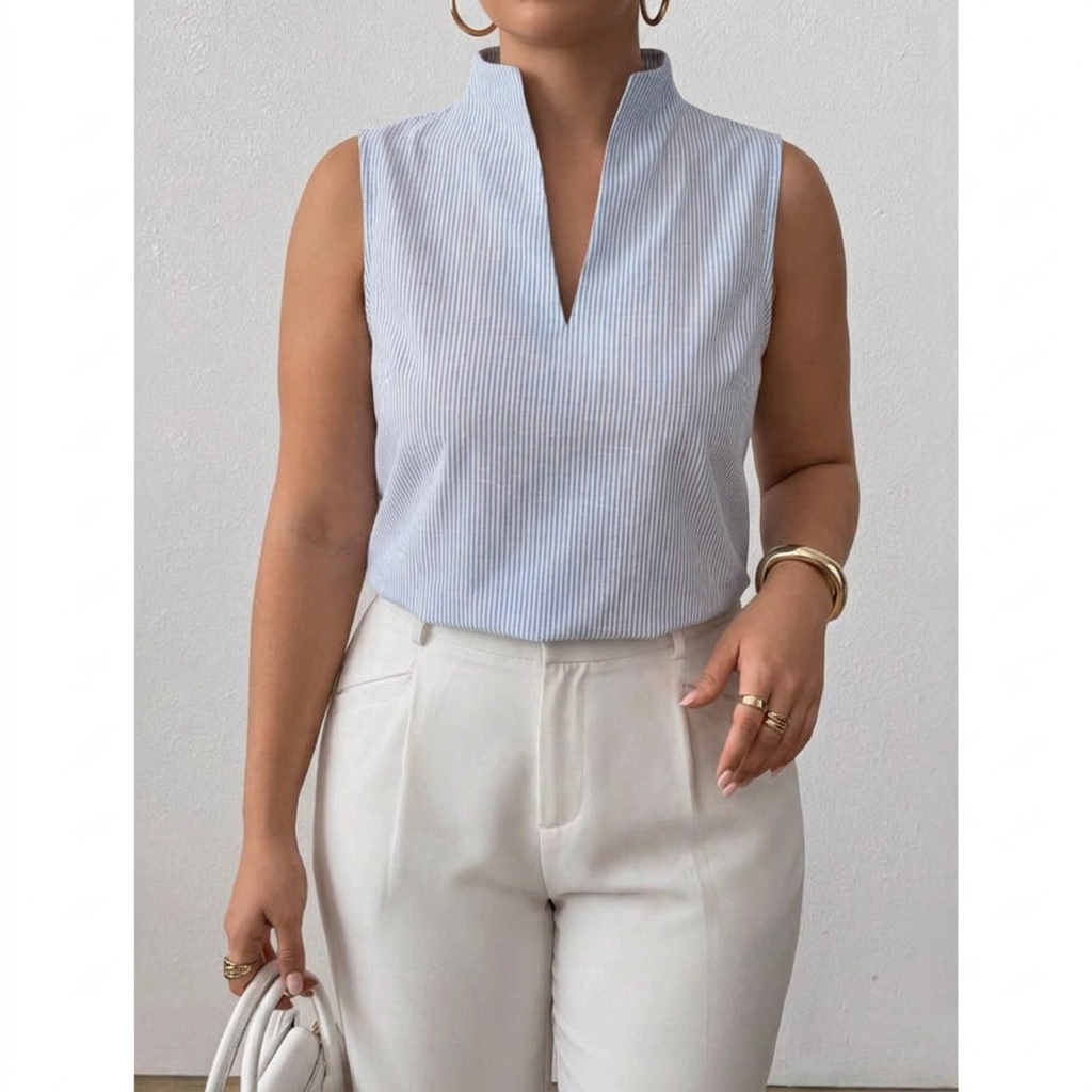 Monroe | Gestreepte Mouwloze Top