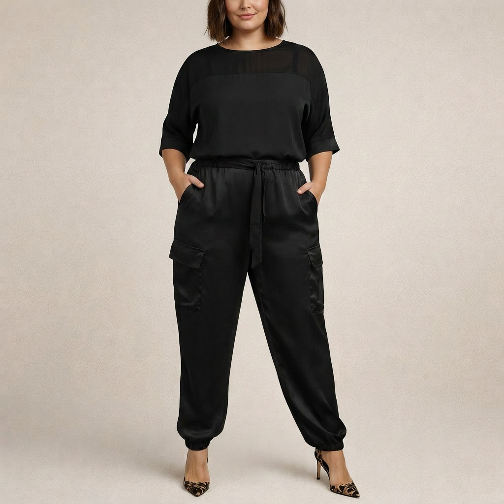 Cleo | Losse Satijnen Cargo Set