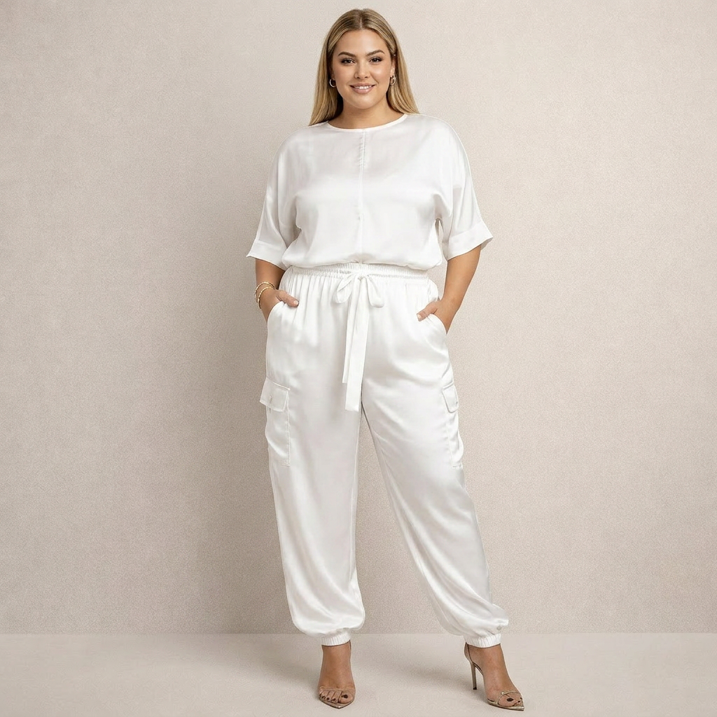 Cleo | Losse Satijnen Cargo Set