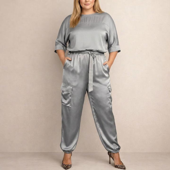 Cleo | Losse Satijnen Cargo Set