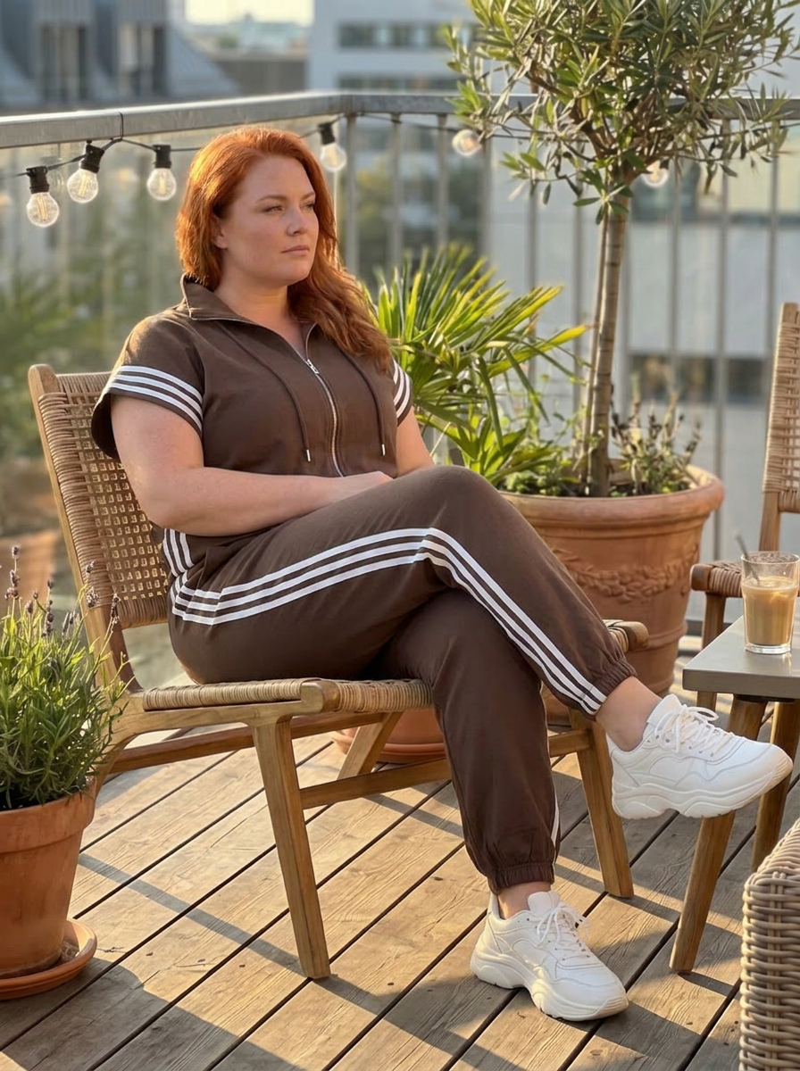 Winslow | Zip Front Stripe Paneel Jumpsuit