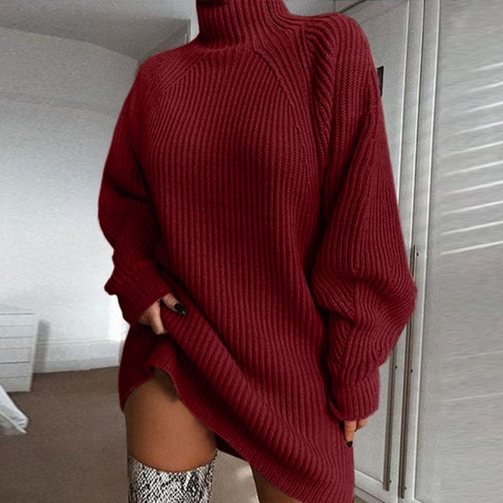 Oversized gebreide truijurk met col