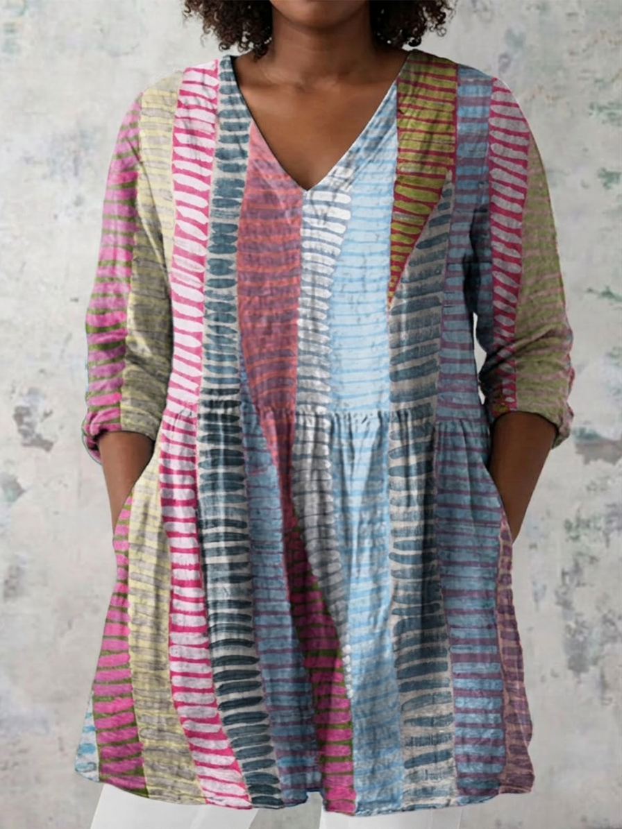 Nell | Lange Blouse met V-hals
