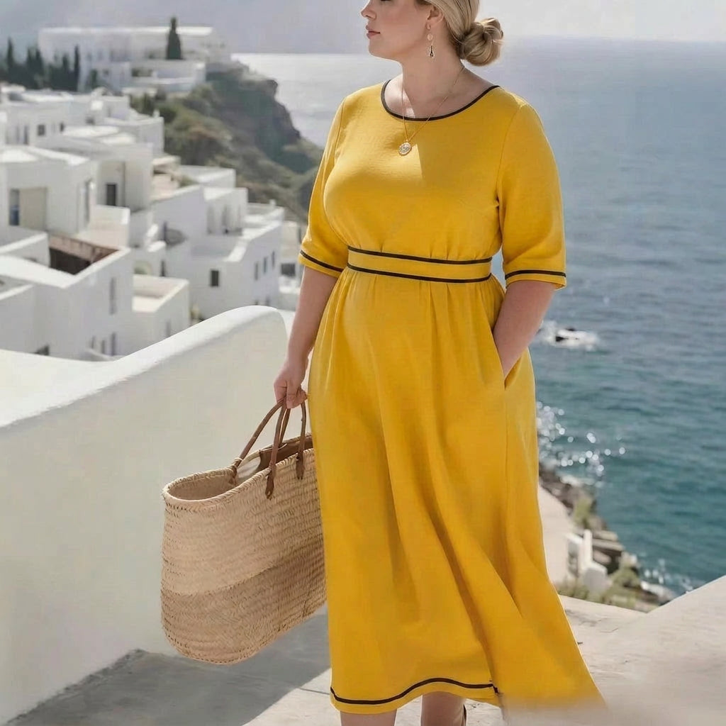 Leona Commuter Maxi Jurk: Elegante Alledaagse Verfijning