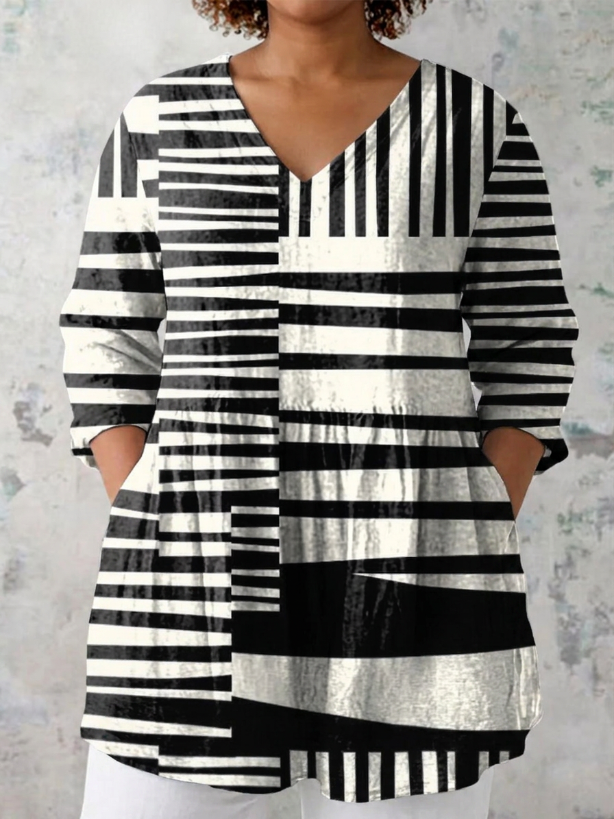 Tegan | Lange Blouse met V-hals