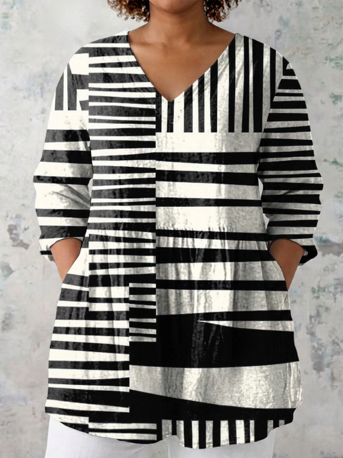 Tegan | Lange Blouse met V-hals