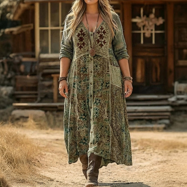 Orla | Vintage-geïnspireerde Lange Mouwen Casual Jurk