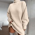 Oversized gebreide truijurk met col