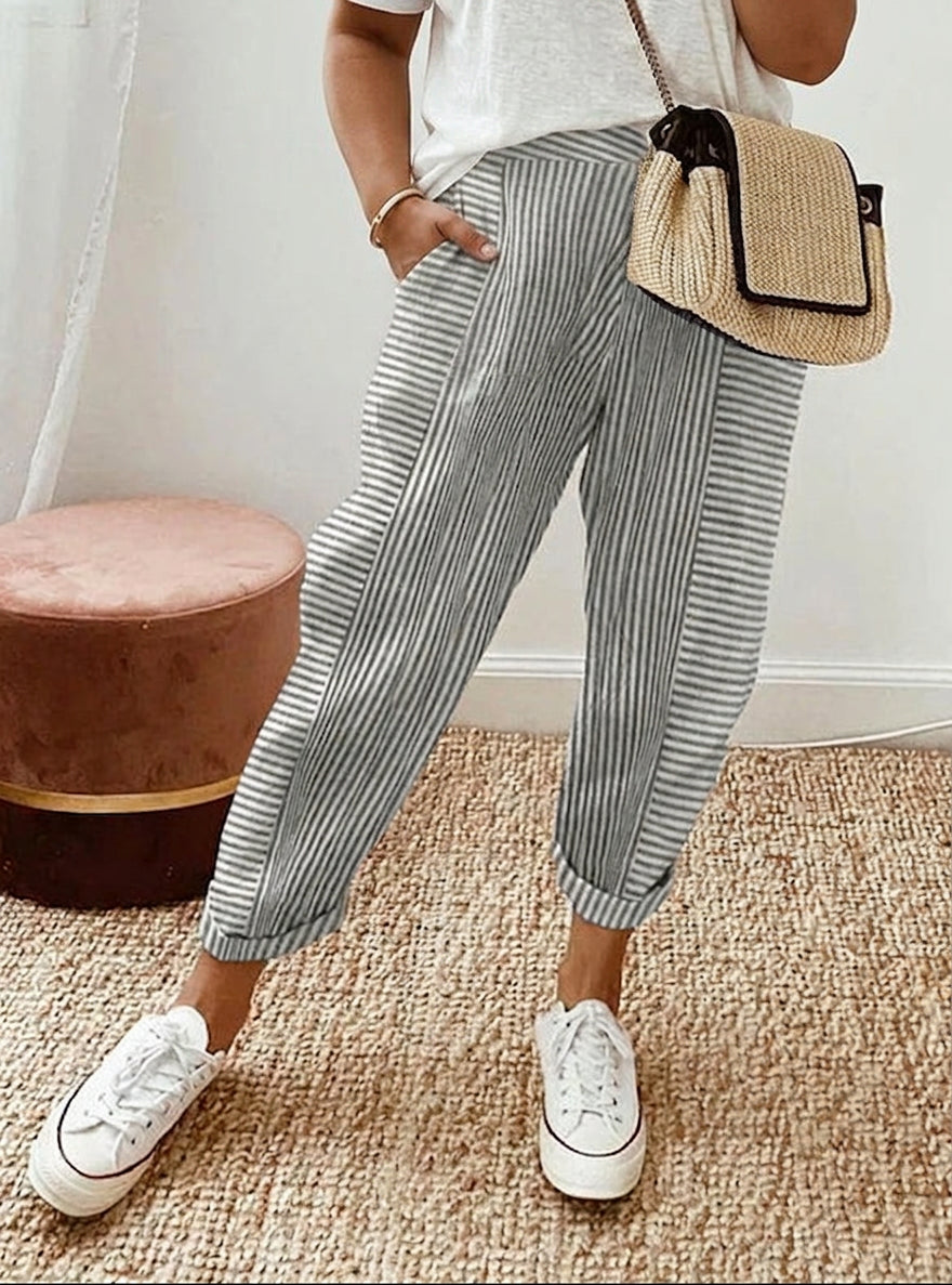 Fleur | Breezy Stripe Lounge Pants
