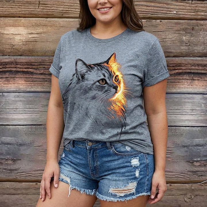 Shiloh | Casual Kattenprint T-Shirt