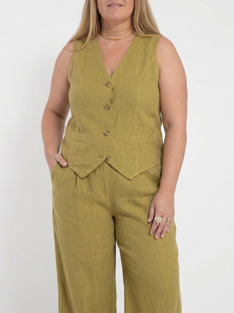 Seraphina – Co-ord Set Elegante Twee-delige Set Met Vest &amp; Broek Met Wijde Pijpen