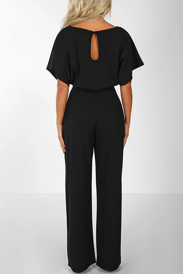 Cassia - Zomer knoopsluiting korte mouwen Jumpsuit