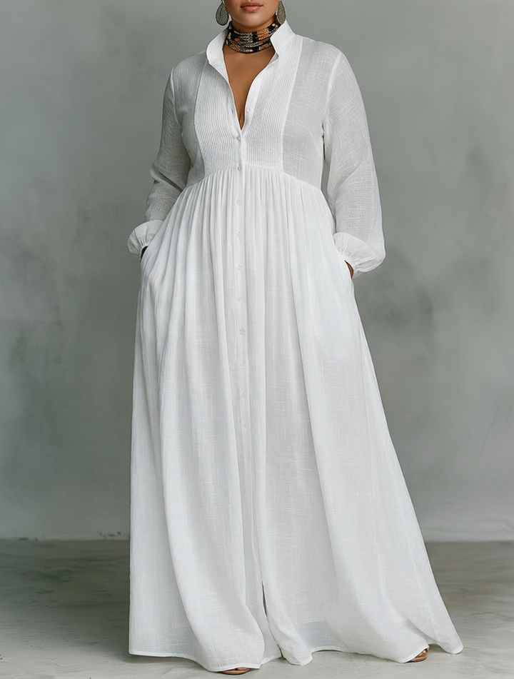 BRIA | MINIMALISTISCH PATCHWORK MAXI JURK