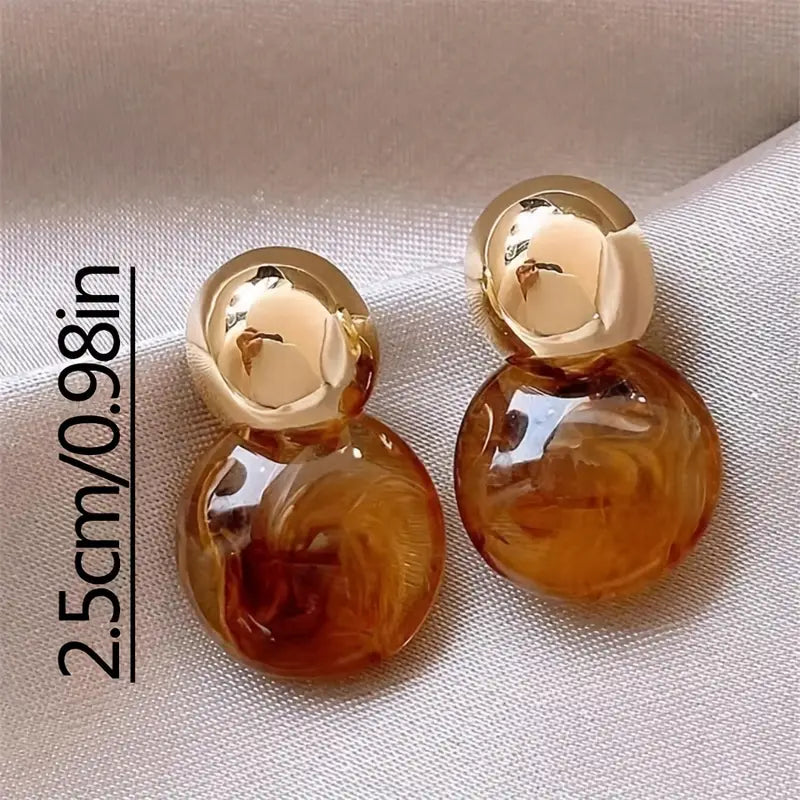 Lark Amber Dangle Oorbellen | Goud