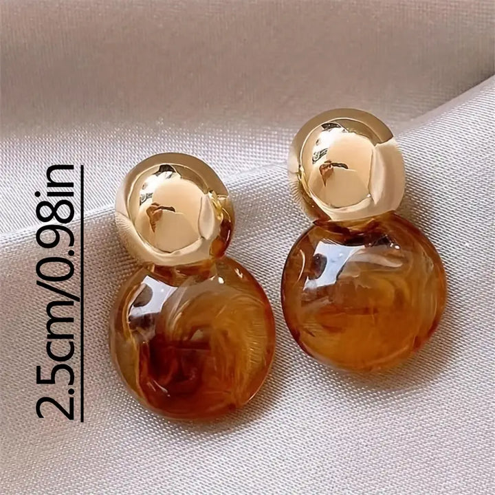 Lark Amber Dangle Oorbellen | Goud
