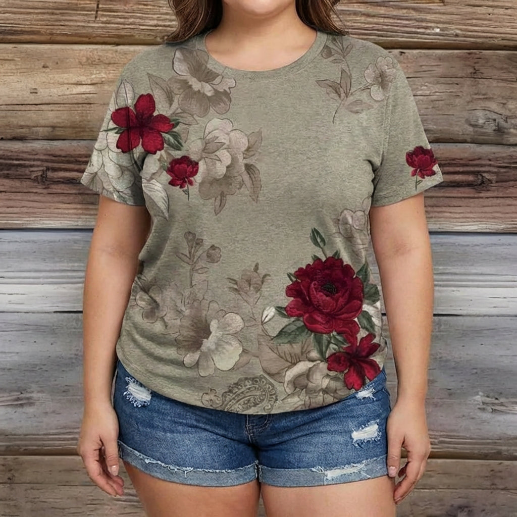 Vintage Bloemenprint T-Shirt